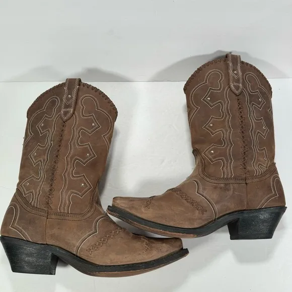 Masterson Boot Co Rockin Country Brown Leather Fringe Cowboy Boots Women’s 10M