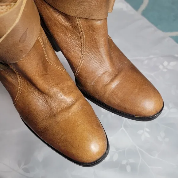 Matisse Willee Block High Heeled Knee Length Scrunch Leather Western Boots 9.5 M