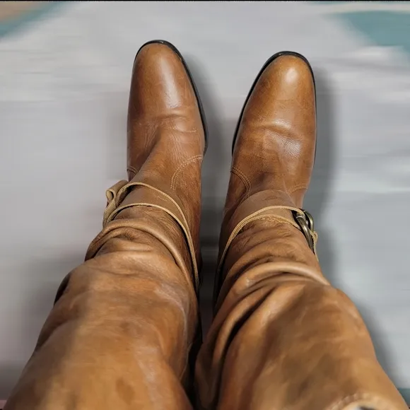 Matisse Willee Block High Heeled Knee Length Scrunch Leather Western Boots 9.5 M