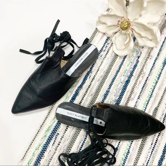 Matt Bernson Black Leather Flats