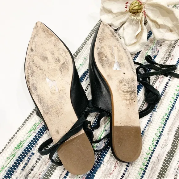 Matt Bernson Black Leather Flats