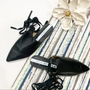Matt Bernson Black Leather Flats