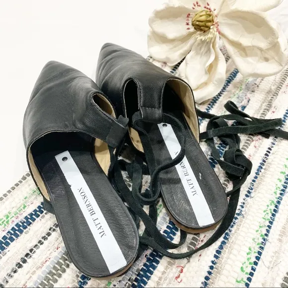 Matt Bernson Black Leather Flats