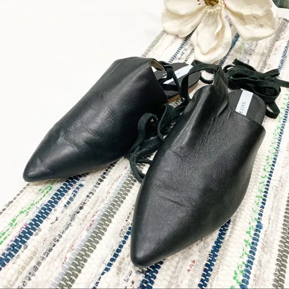 Matt Bernson Black Leather Flats