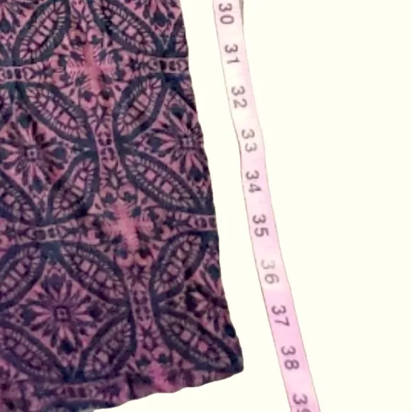 Maxi Skirt High Waist | Fold Over Clay Pink Red Black Tile Pattern ALL SEASON
