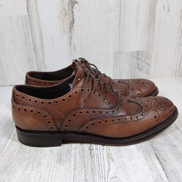 MaxMara Babele 02 Brown Leather Wingtip Brogue Oxford Dress Shoes #1172