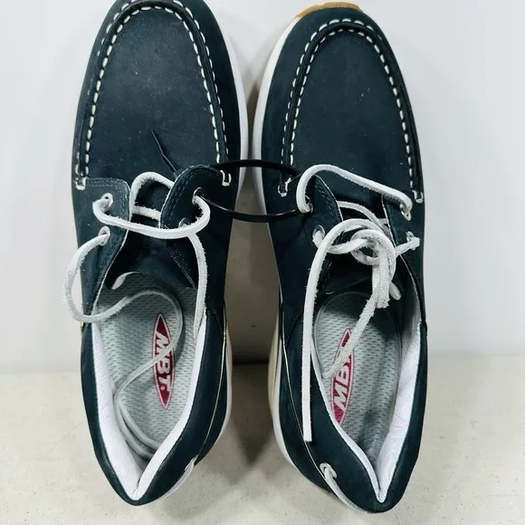 MBT Kheri Leather Boat Rocker Toning Shoes Womens Size 8-85 Navy Blue 400270-12