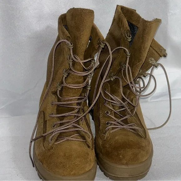 MCRAE Army Combat Boots Hot Weather Tan Cage Lace Up Vibram Size 3.5 W Gore-Tex