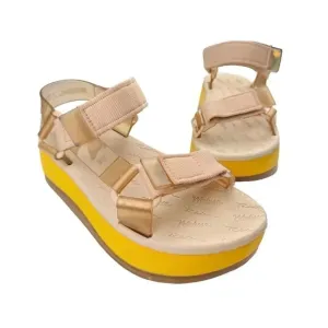 Melissa Rider Papete Jelly Strappy Platform Wedges Sandals 7 Pink Open Toe PVC