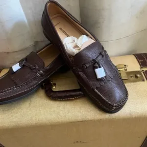 Men's Johnston &amp; Murphy Brown Leather Kiltie Tassle Driving Loafers  11 M
