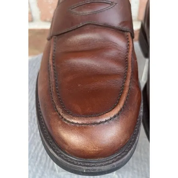 Men's Johnston&amp;Murphy XC4 Brown leather Penny Loafer Size 10.5M Made in India
