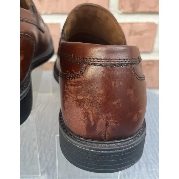 Men's Johnston&amp;Murphy XC4 Brown leather Penny Loafer Size 10.5M Made in India