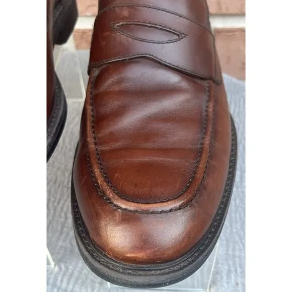 Men's Johnston&amp;Murphy XC4 Brown leather Penny Loafer Size 10.5M Made in India