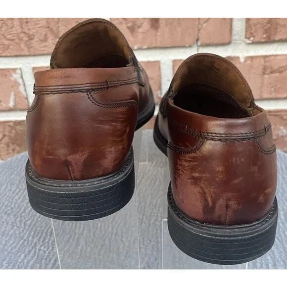 Men's Johnston&amp;Murphy XC4 Brown leather Penny Loafer Size 10.5M Made in India