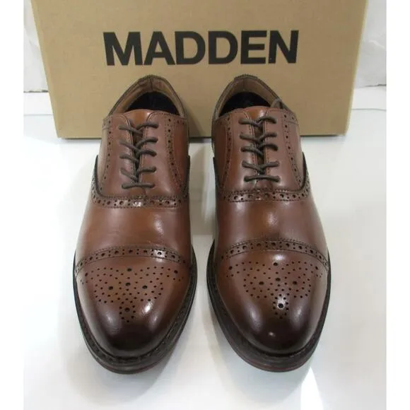 Men's Madden By Steve Madden Japlin Cap Toe Oxford Lace Up Shoes Cognac Size 10