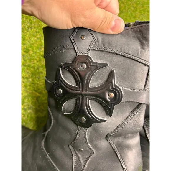 Mens Mark Nason Amplify Leather Rock Lives Biker Boots Made In ITALY Size 10