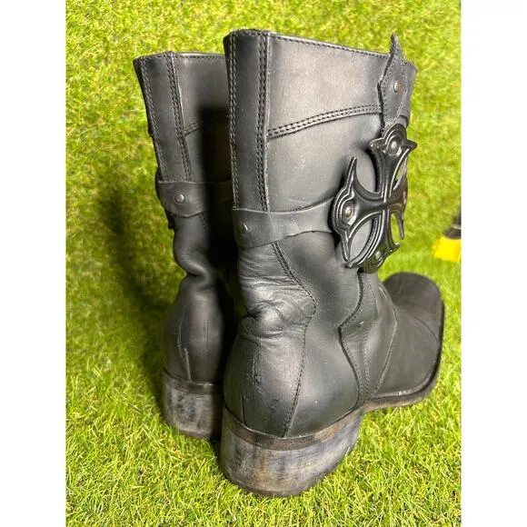 Mens Mark Nason Amplify Leather Rock Lives Biker Boots Made In ITALY Size 10