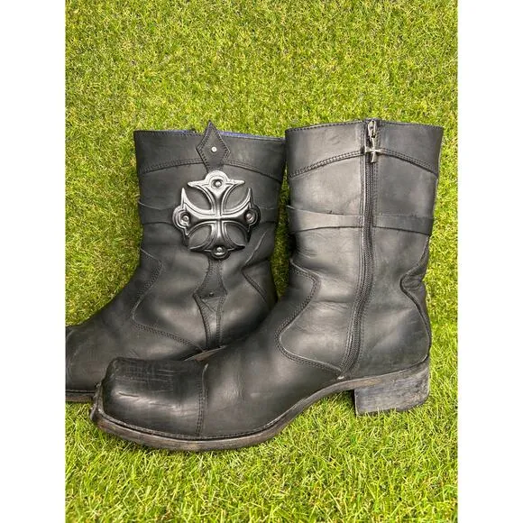 Mens Mark Nason Amplify Leather Rock Lives Biker Boots Made In ITALY Size 10