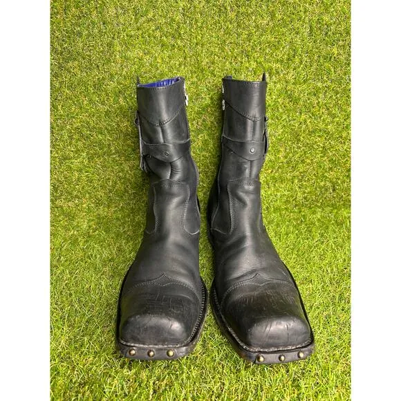 Mens Mark Nason Amplify Leather Rock Lives Biker Boots Made In ITALY Size 10