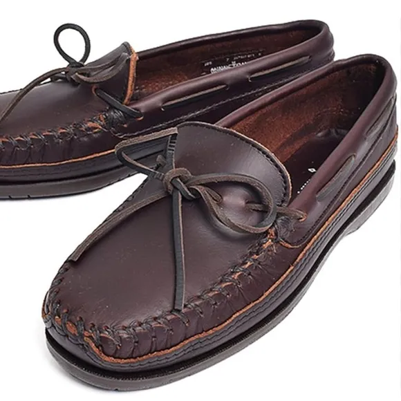 Men’s Minnetonka leather loafers. Size 9-1/2. These are new without box