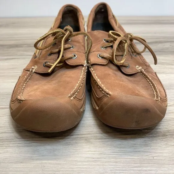 Mens Newport Keen Size 12 Boat Shoes Walking Athletic Brown Loafer Leather Dress