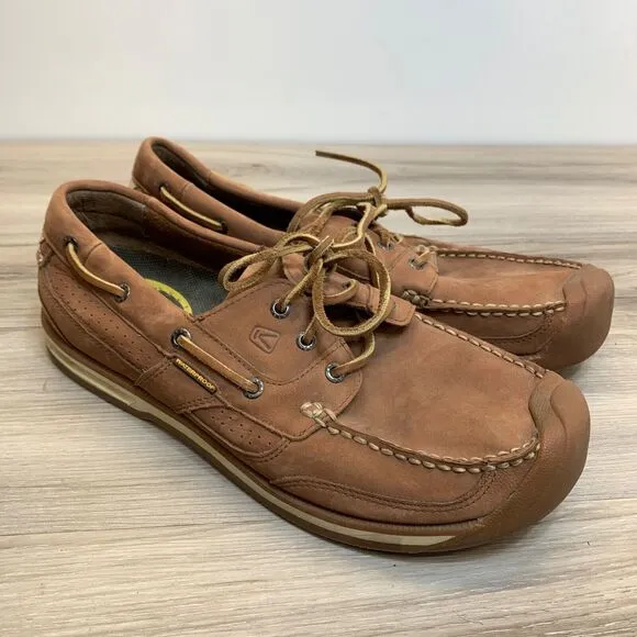 Mens Newport Keen Size 12 Boat Shoes Walking Athletic Brown Loafer Leather Dress