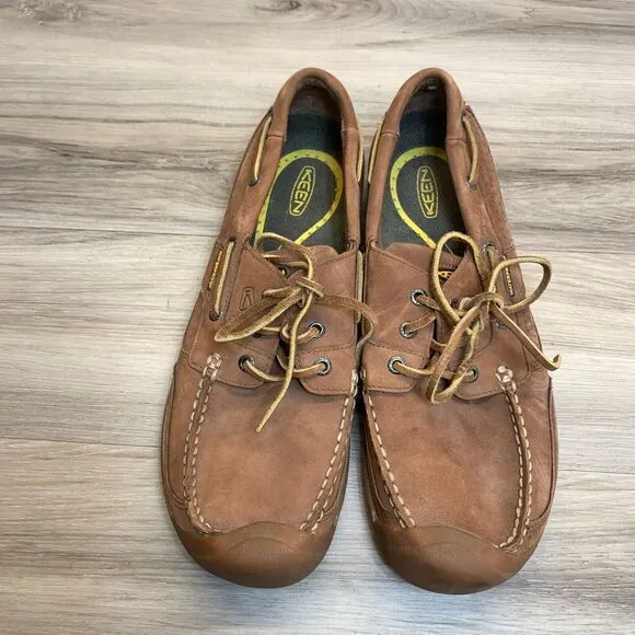 Mens Newport Keen Size 12 Boat Shoes Walking Athletic Brown Loafer Leather Dress