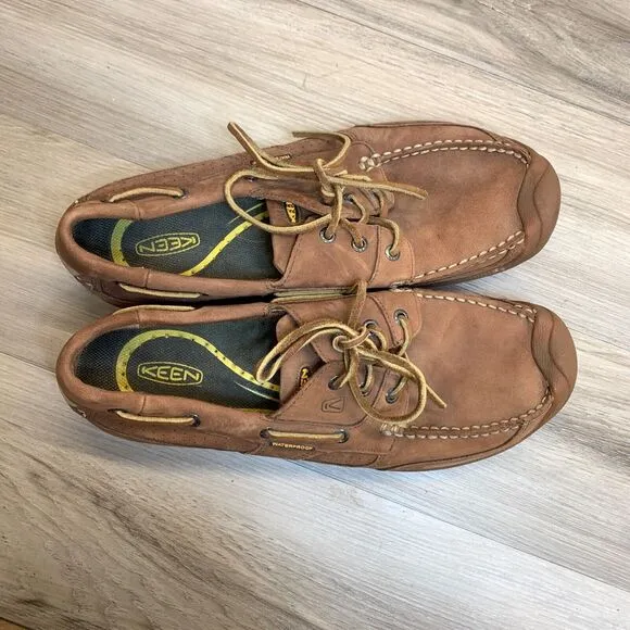 Mens Newport Keen Size 12 Boat Shoes Walking Athletic Brown Loafer Leather Dress