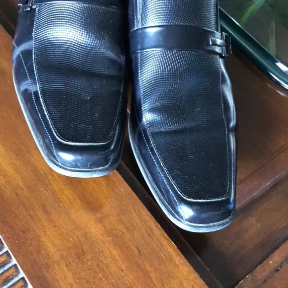 Men’s size 10.5M black Stacy Adams Beau Moc Toe Bit Slip-On Loafer