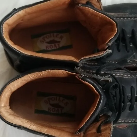 Mens SPOILER BOAT Genuine ALL Leather Hightop Shoe