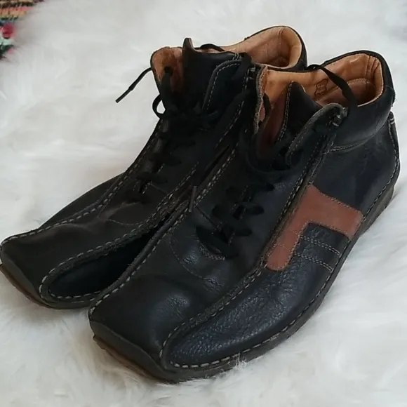 Mens SPOILER BOAT Genuine ALL Leather Hightop Shoe