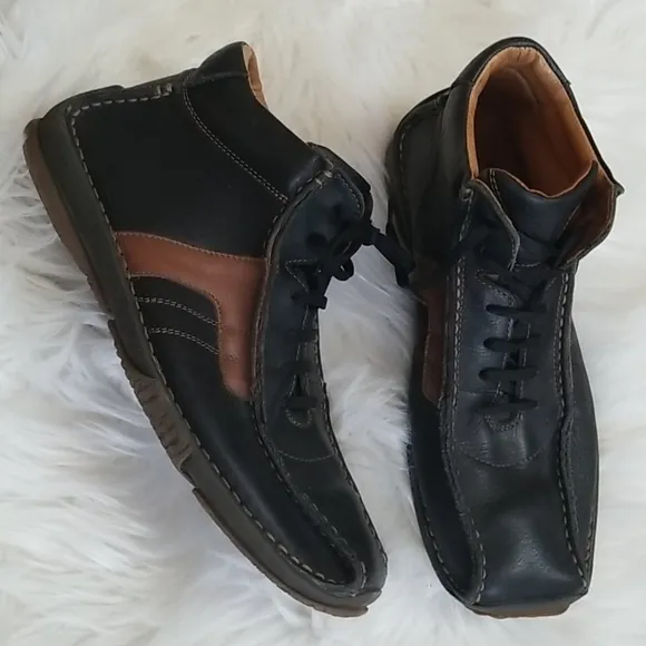 Mens SPOILER BOAT Genuine ALL Leather Hightop Shoe