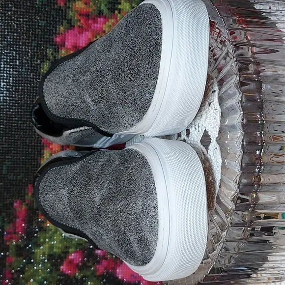 Mens/Womens Vans Skate Slip-on Cracked Leather Low Profile