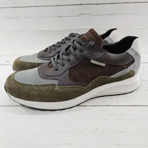 Mephisto Driss Mixed Media Mens 10 Brown Green Leather Lace Up Sneakers Shoes