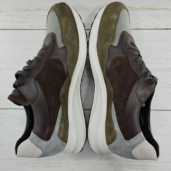 Mephisto Driss Mixed Media Mens 10 Brown Green Leather Lace Up Sneakers Shoes