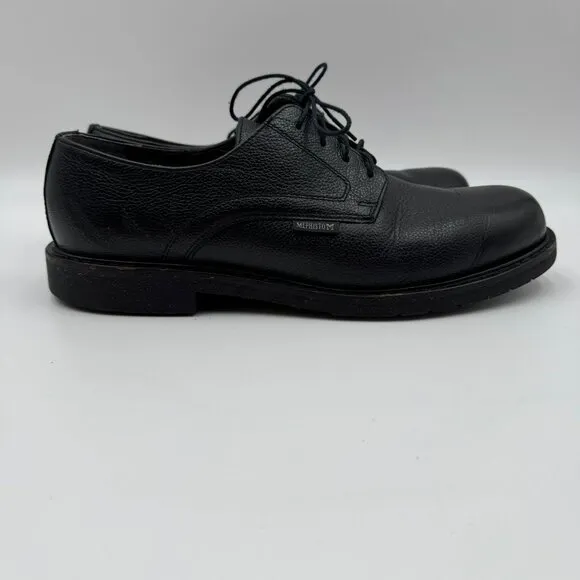 Mephisto Marlon Black Pebble Lace Up Shoes Mens Size 10.5 Durable Leather