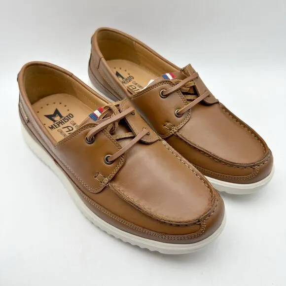 Mephisto Mens Trevis Boat Shoes US 7.5 EU 41.5 Brown Leather NWOB