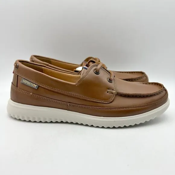Mephisto Mens Trevis Boat Shoes US 7.5 EU 41.5 Brown Leather NWOB