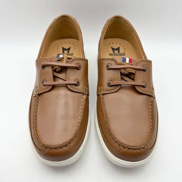 Mephisto Mens Trevis Boat Shoes US 7.5 EU 41.5 Brown Leather NWOB