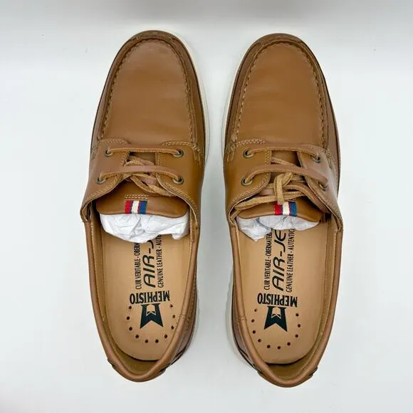 Mephisto Mens Trevis Boat Shoes US 7.5 EU 41.5 Brown Leather NWOB
