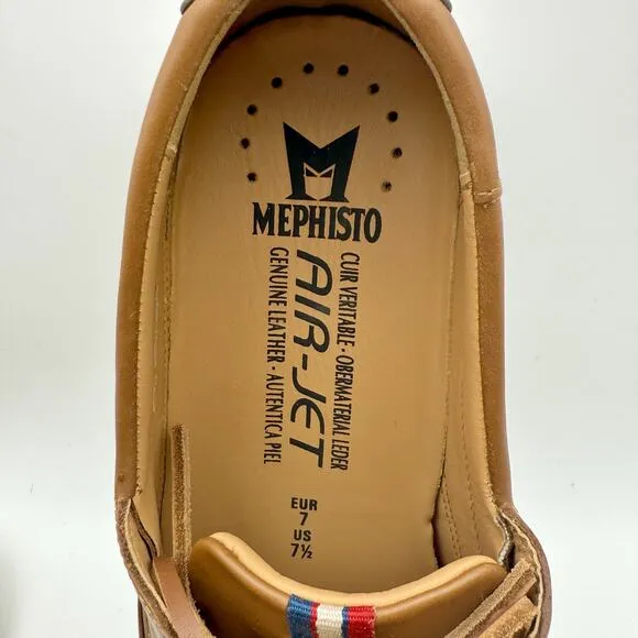 Mephisto Mens Trevis Boat Shoes US 7.5 EU 41.5 Brown Leather NWOB