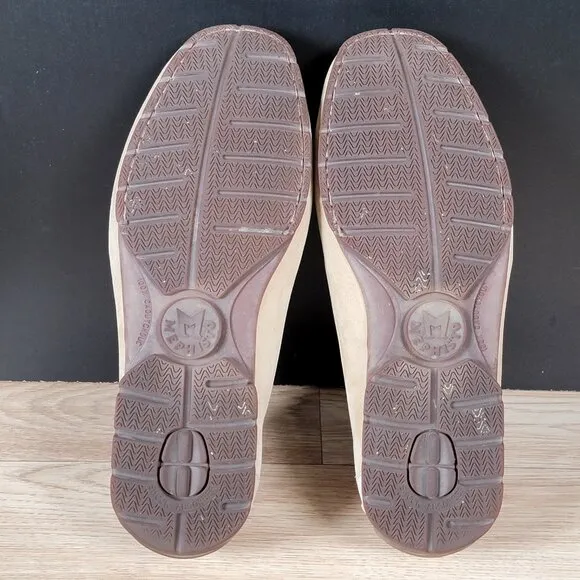 Mephisto Shoes Mens Size 8.5 Beige Suede Driving Loafer Moccasin Pinch Toe