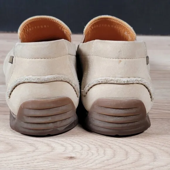 Mephisto Shoes Mens Size 8.5 Beige Suede Driving Loafer Moccasin Pinch Toe