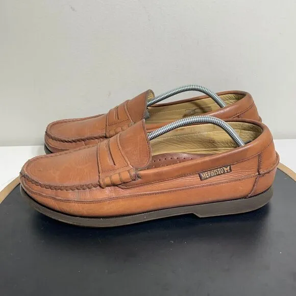 Mephisto Shoes Men’s Size 8.5 Cap Vert Leather Air Relax Loafer Boat Deck Brown
