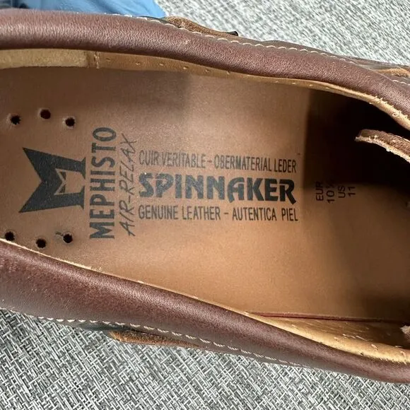 Mephisto Spinnaker Air Relax Brown Leather Boat Deck Shoes‎ Mens US Sz 11
