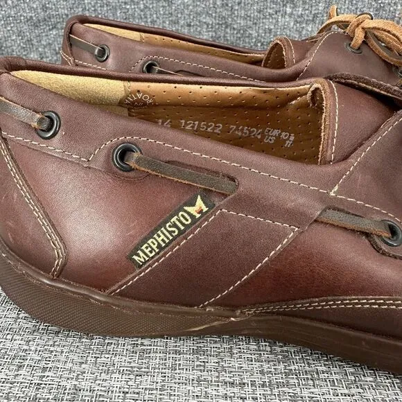 Mephisto Spinnaker Air Relax Brown Leather Boat Deck Shoes‎ Mens US Sz 11