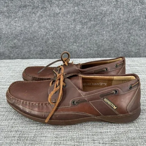 Mephisto Spinnaker Air Relax Brown Leather Boat Deck Shoes‎ Mens US Sz 11