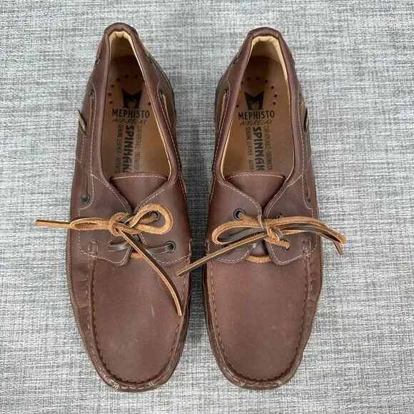 Mephisto Spinnaker Air Relax Brown Leather Boat Deck Shoes‎ Mens US Sz 11