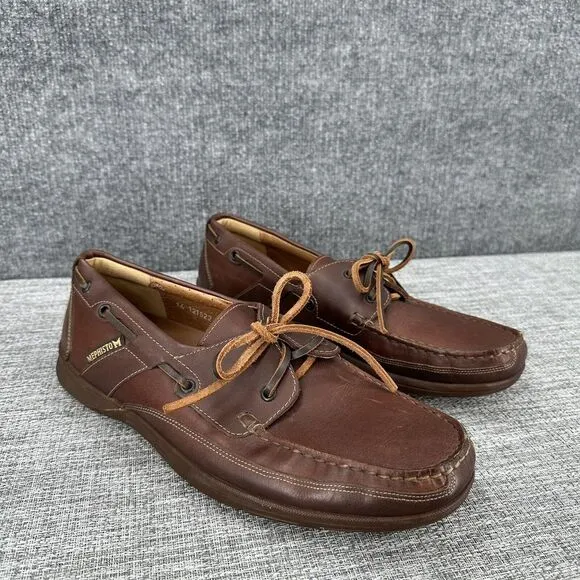 Mephisto Spinnaker Air Relax Brown Leather Boat Deck Shoes‎ Mens US Sz 11