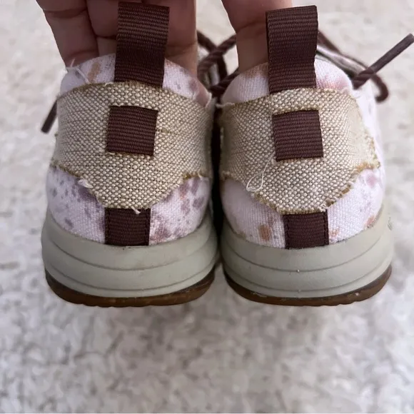 Merrell Gridway Cotton Canvas Sneakers Lace-Up Shoes Women's Size 7.5 Beige